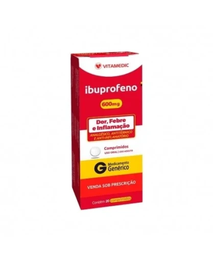 Ibuprofeno 600mg Genérico Vitamedic 20 Comprimidos