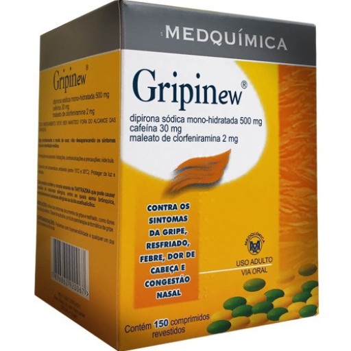 Gripinew 250mg + 30mg (Verde) / 250mg + 2mg (Amarelo) 6 Comprimidos Revestidos