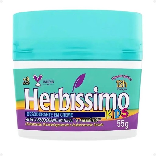 Desodorante Creme Antitranspirante Herbíssimo Kids 55g