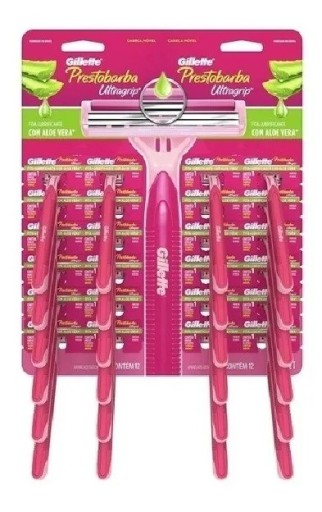 Gillette Prestobarba Ultragrip Móvel Rosa Feminino 24 Unid