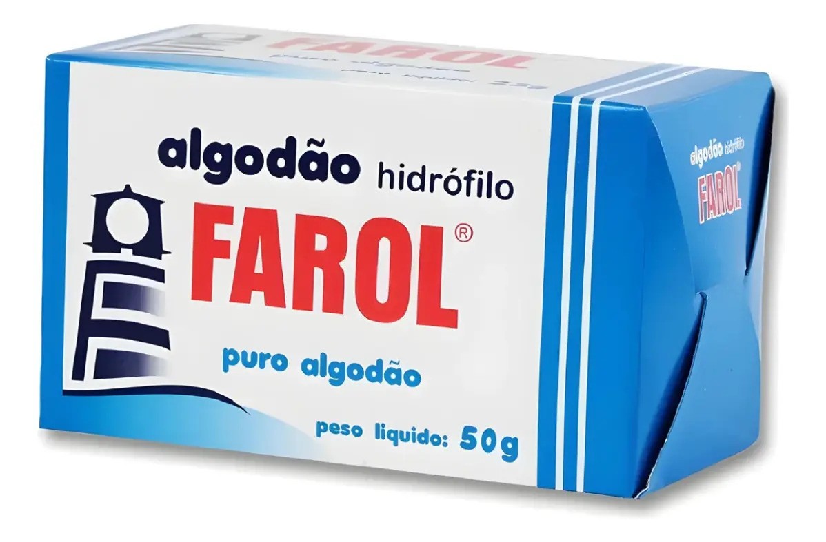 Algodão Hidrófilo Rolo 50g Farol