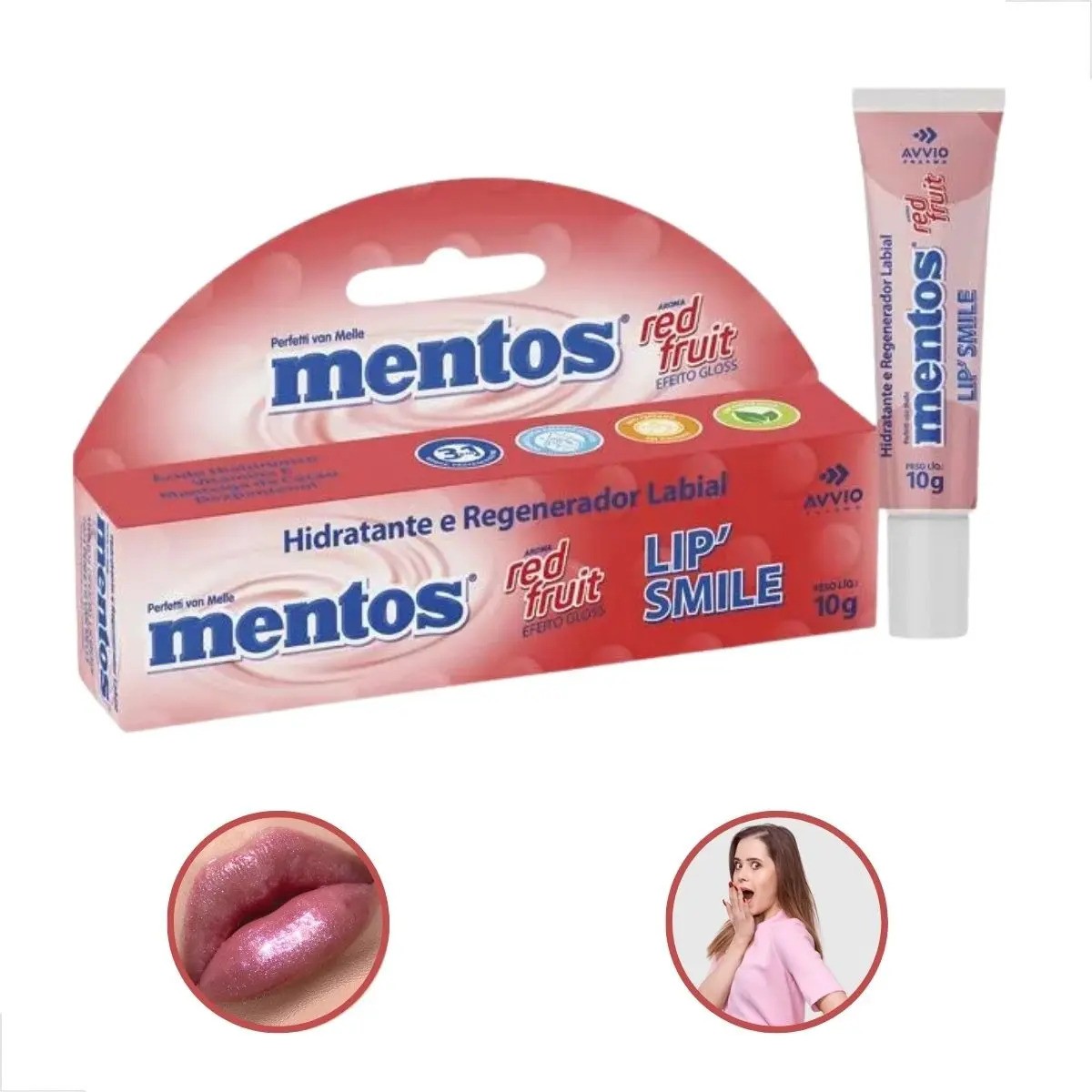 Hidratante Reparador Lip Smile Mentos Red Fruit 10g
