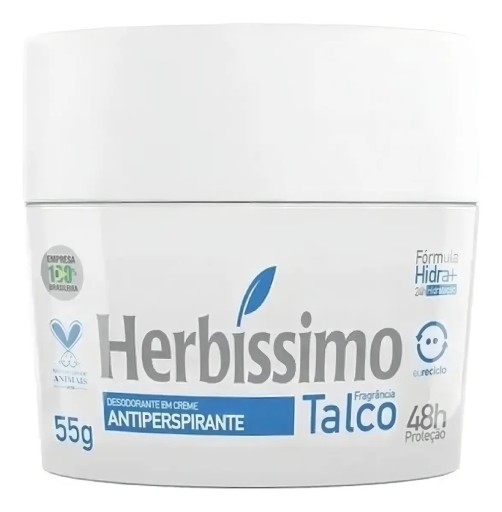 Desodorante Em Creme Talco 55g - Herbíssimo