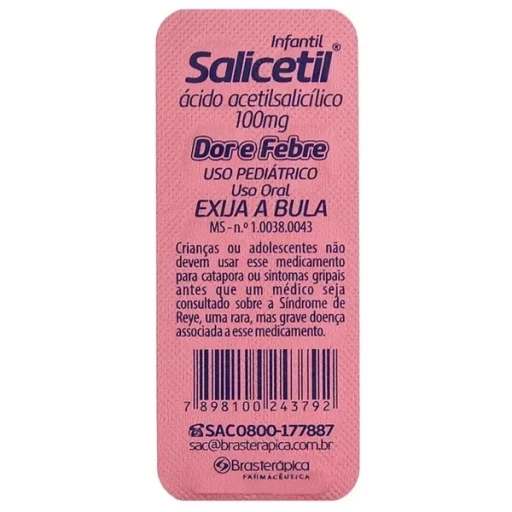 Salicetil 100mg 10 Comprimidos Brasterápica
