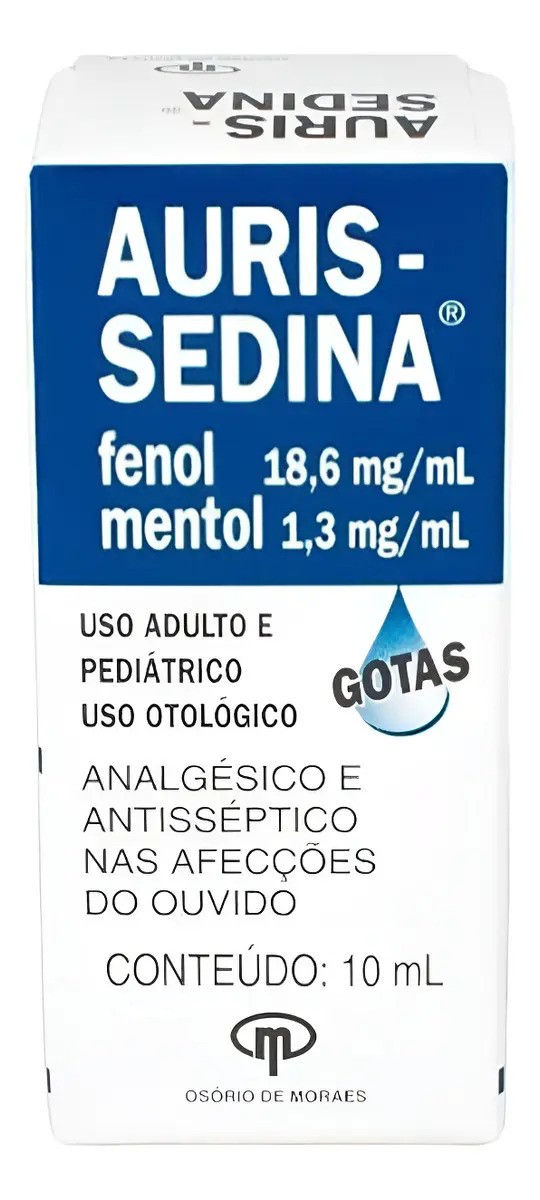 Auris-sedina 18,6mg + 1,30mg Solucao Otologica 10ml