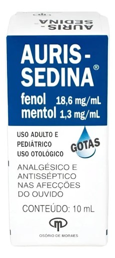 Auris-sedina 18,6mg + 1,30mg Solucao Otologica 10ml