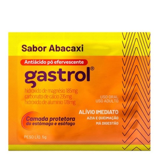 Gastrol Pó Efervescente 37mg/g + 47mg/g + 35,6mg/g Sabor Abacaxi 50 Envelopes de 5g Hypera