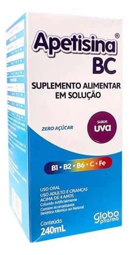 Apetisina Líquido 240ml Vitamina Estimulante de Apetite Apev Globo