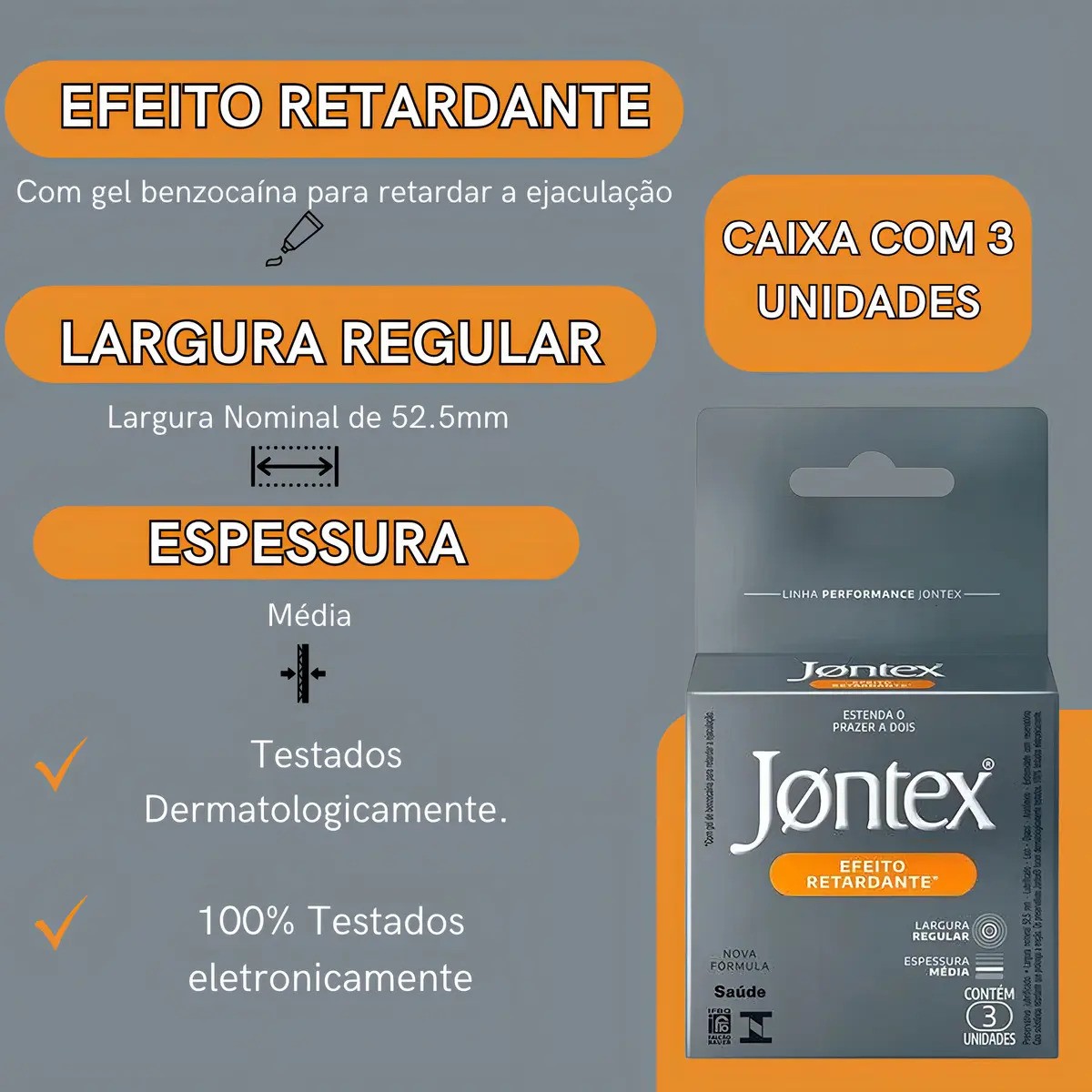 Preservativo Jontex Efeito Retardante 3 Unidades