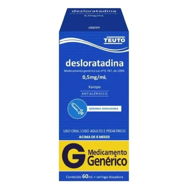Desloratadina 0,5mg/mL Xarope 100mL Teuto Genérico