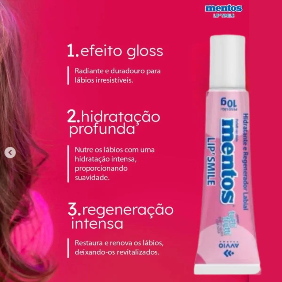 Hidratante Labial Lip Smile Mentos Tutti Frutti 10g