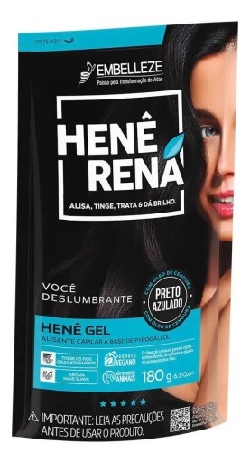 Alisante henê Rená preto azulado pouch 180 g