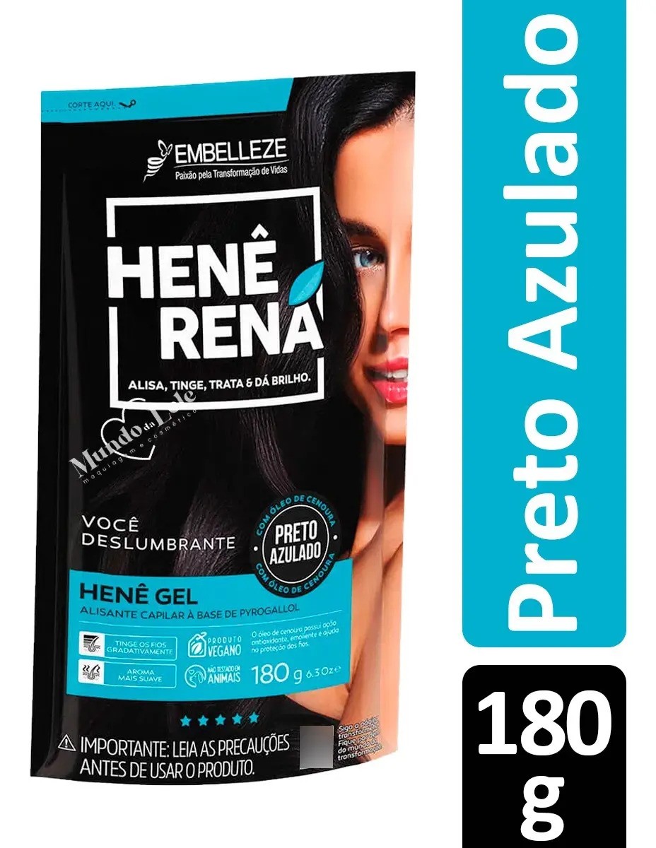 Alisante henê Rená preto azulado pouch 180 g