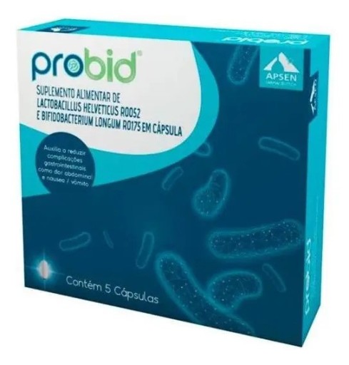 Suplemento Digestivo Apsen Probid 5 Cápsulas Para Saúde Gastrointestinal