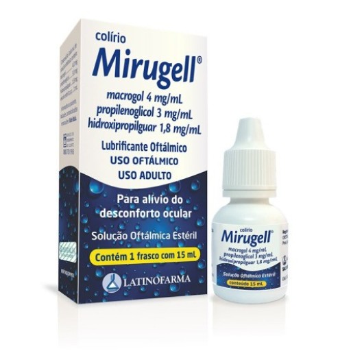 Colírio Lubrificante Oftálmico Mirugell 15ml Cristália
