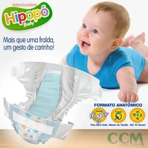Fralda Hipopó Baby Hiper - Tam: G Descartavel 60 Unidades Extra Grande (xg) Sem Gênero