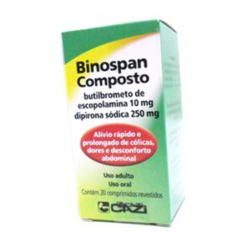 Binospan Composto 10 mg + 250 mg 20 Comprimidos Cazi Química