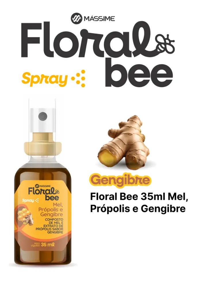 Massime Extrato de Própolis Mel Gengibre 35ml