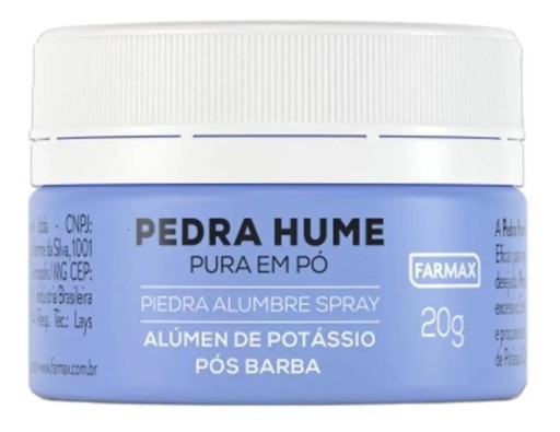 Pedra Hume Pura em Pó 20g Farmax