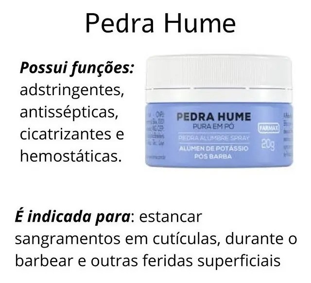 Pedra Hume Pura em Pó 20g Farmax