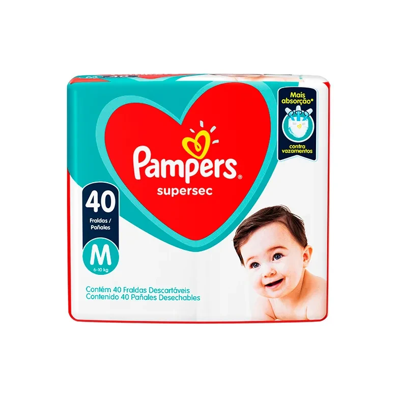 Fralda Infantil Pampers Supersequinha M 40 Unidades