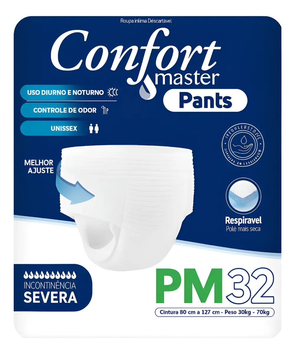 Fralda Geriátrica Adulto Confort Master Pants P/M - 32 Unidades