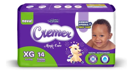 Fraldas Cremer Magic Care XG Disney 14 Unidades 12h Proteção Antivazamento