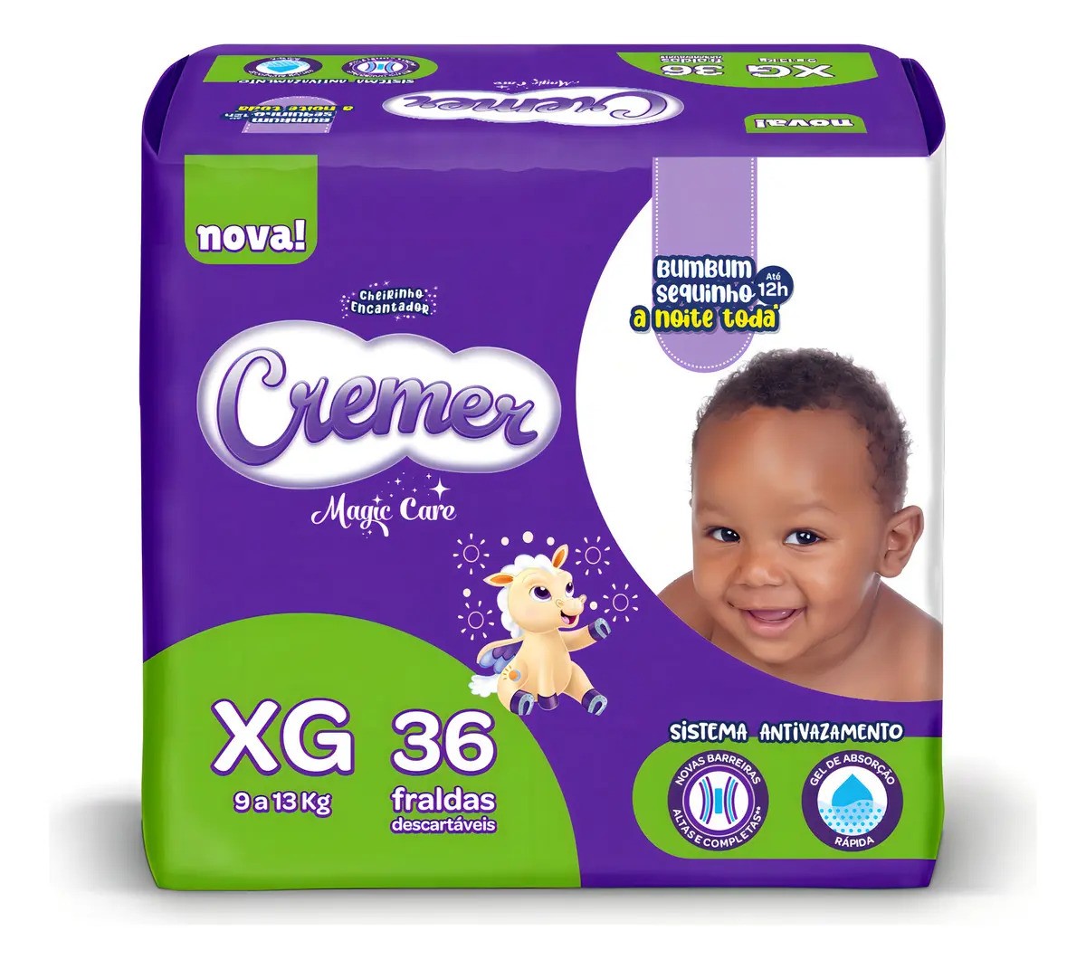Fraldas Descartáveis Cremer Magic Care XG 36 Unidades Antivazamento
