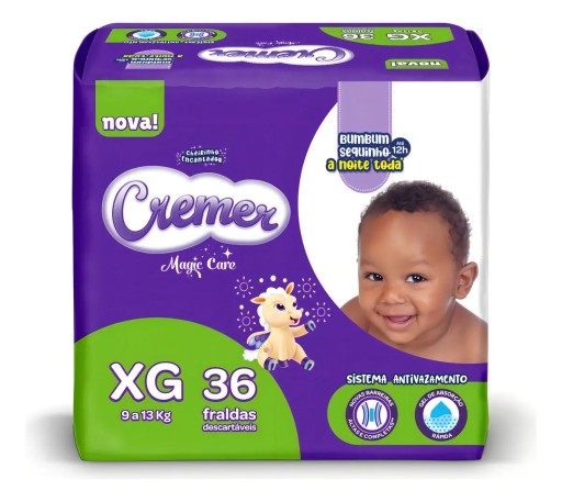 Fraldas Descartáveis Cremer Magic Care XG 36 Unidades Antivazamento