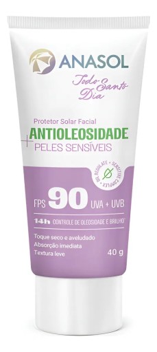 Anasol Prot Solar Facial Antioleosidade Sensitive FPS 90 Todo Santo Dia