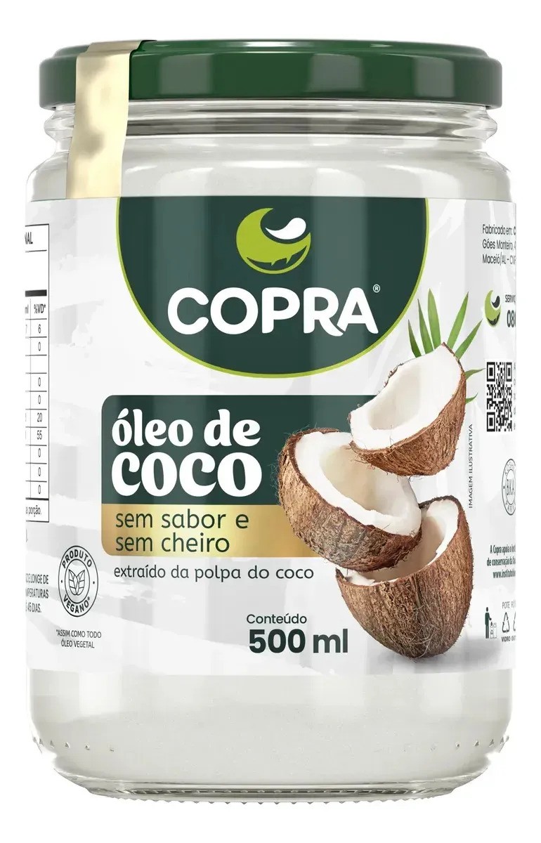 Óleo de Coco Copra 500ml Sem Sabor Sem Cheiro