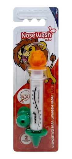 Seringa para Lavagem Nasal Infantil 10ml Nosewash Marrom Bico Removível