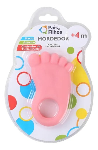Mordedor Pais & Filhos Pezinho Rosa 0-24 Meses