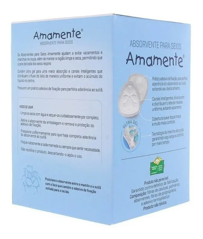 Absorvente de Seios Premium Suave Anatômico e Antivazamento