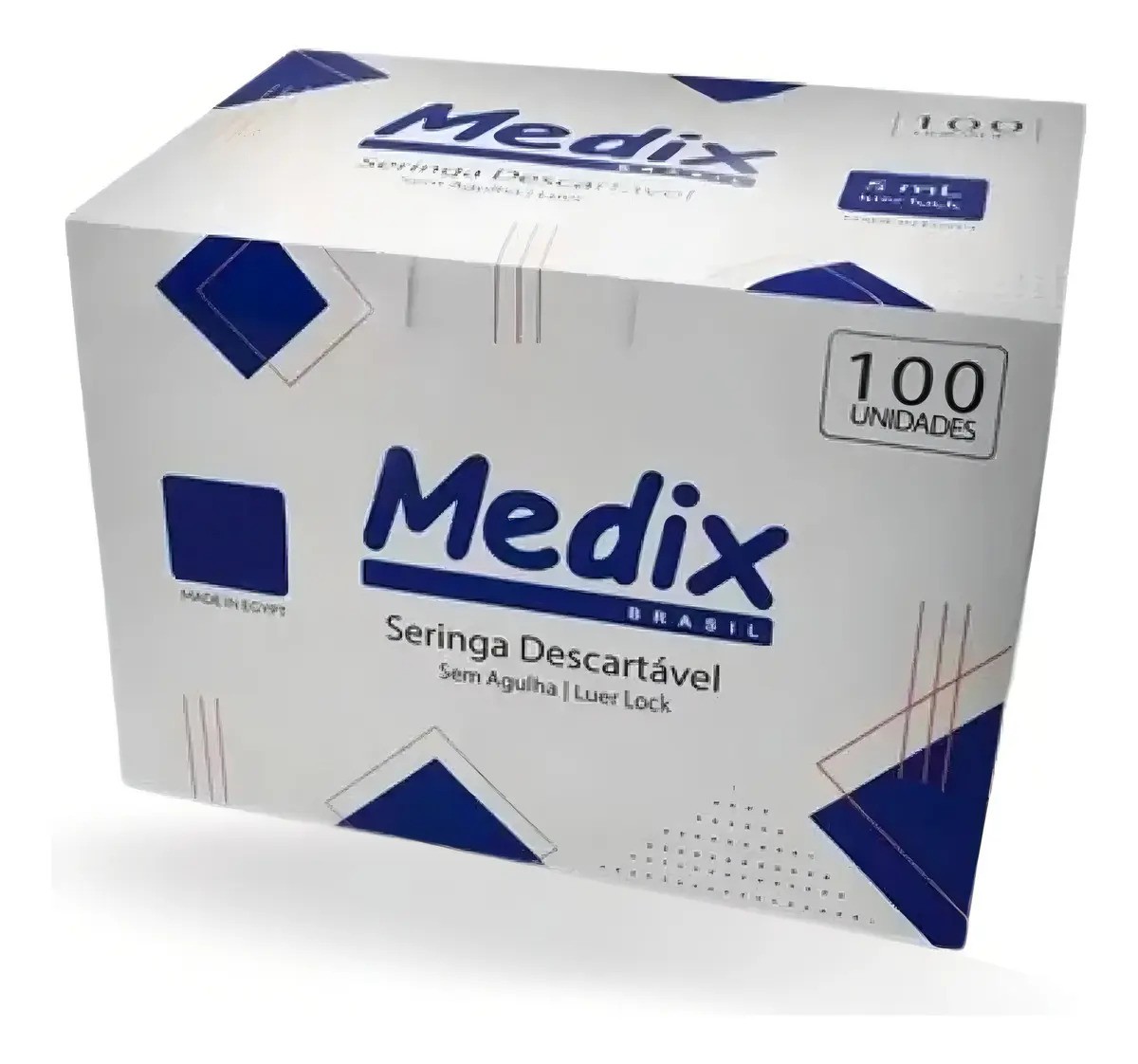 Seringa 5 mL Sem Agulha Medix Luer Slip C/100