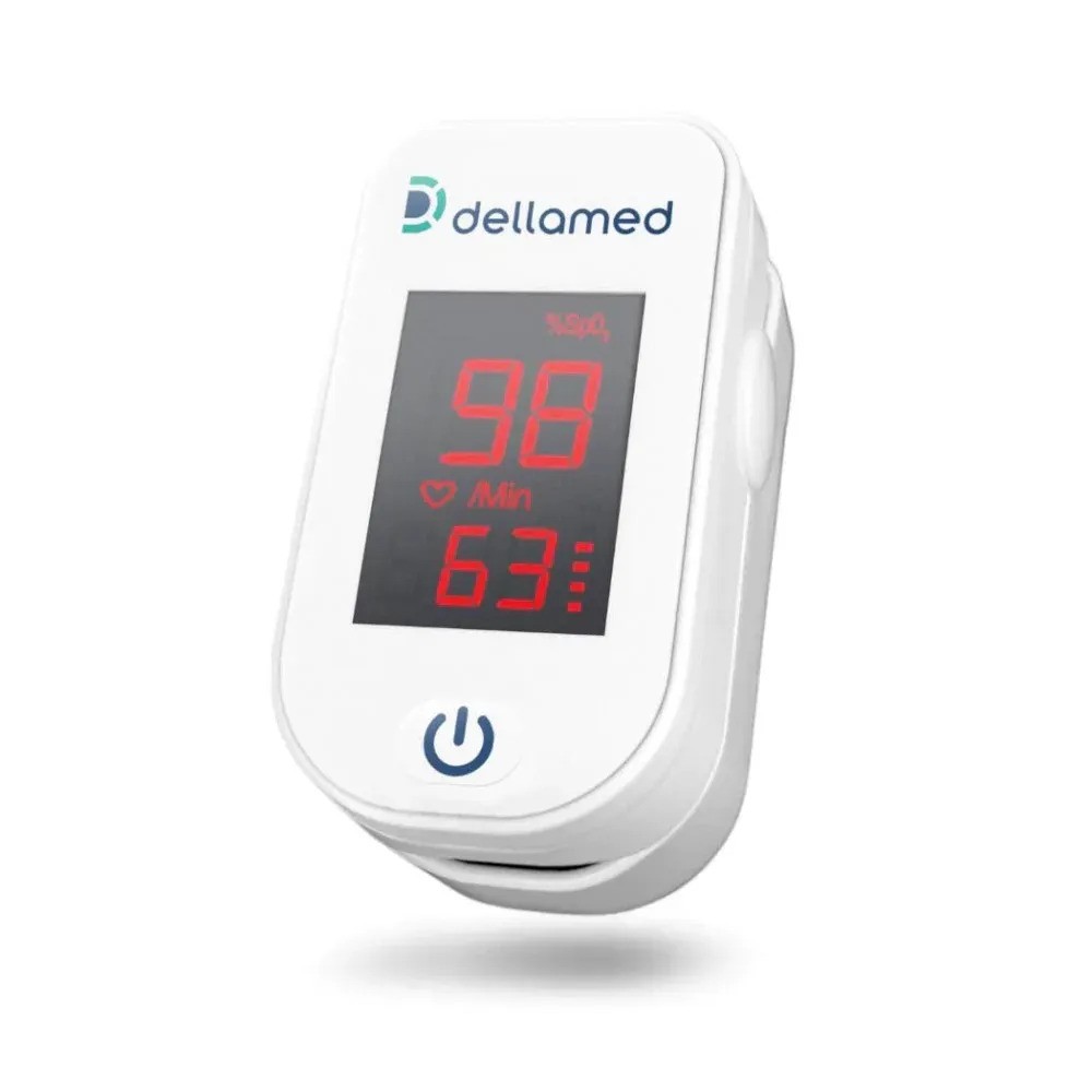 Oxímetro de Dedo Dellamed 5593 Branco Led Adulto Criança