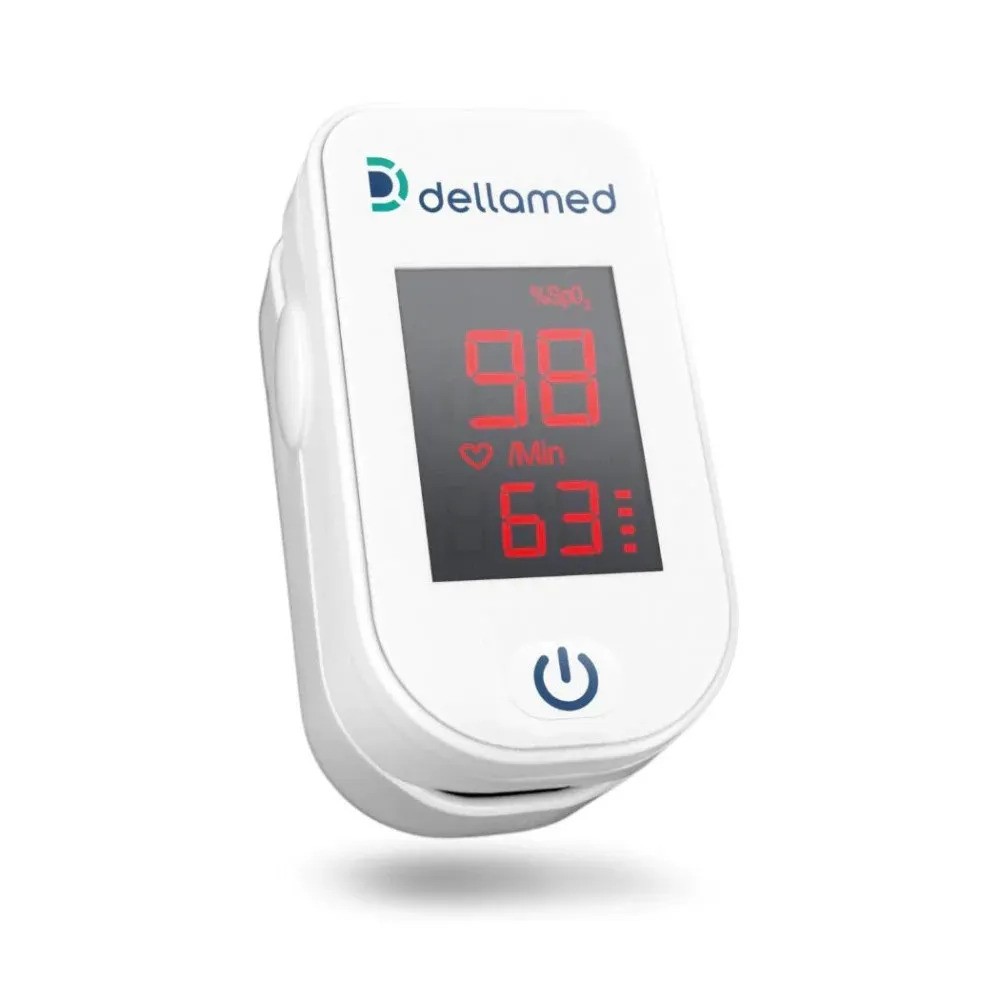 Oxímetro de Dedo Dellamed 5593 Branco Led Adulto Criança