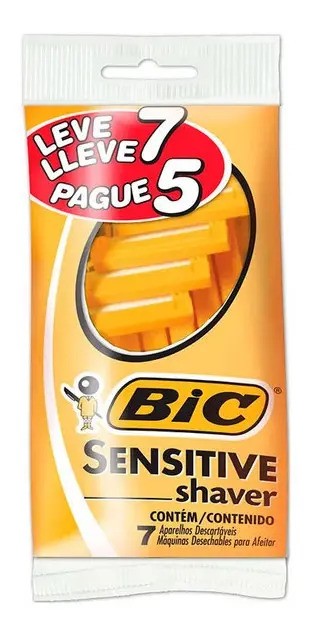 Aparelho de Barbear Descartável Bic Sensitive X 7 Aparelhos