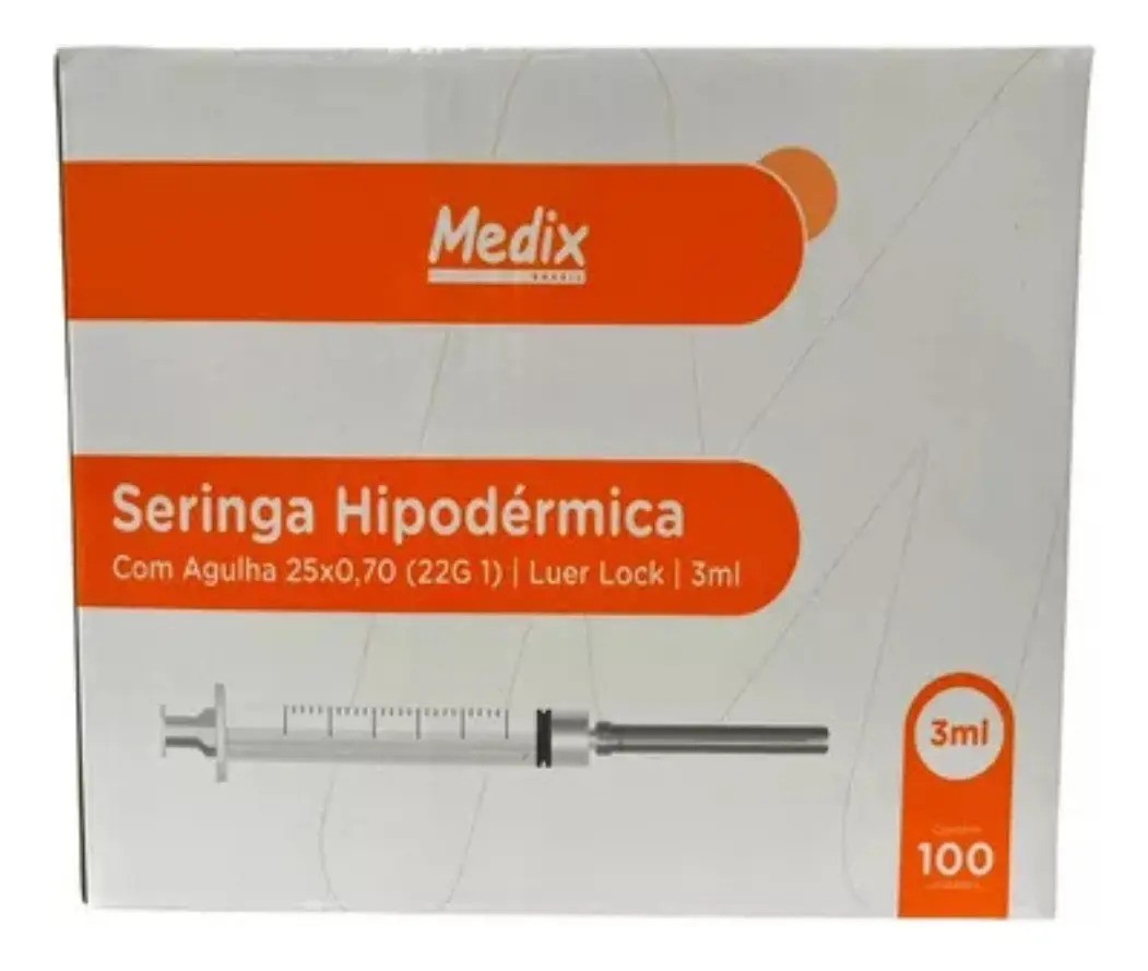 Seringa Medix 3 mL Luer Lock para Insulina