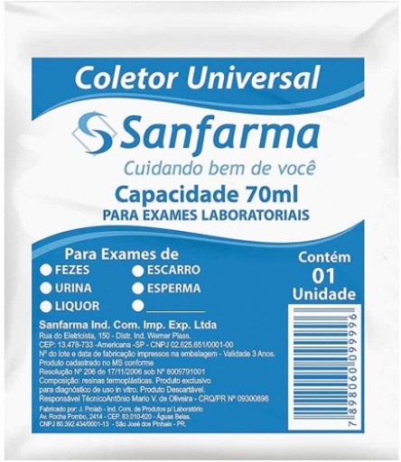 Coletor Universal Sanfarma 70ml
