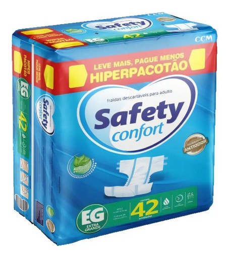 Fralda para Adultos CCM Safety Confort Extra Grande - 42 Unidades