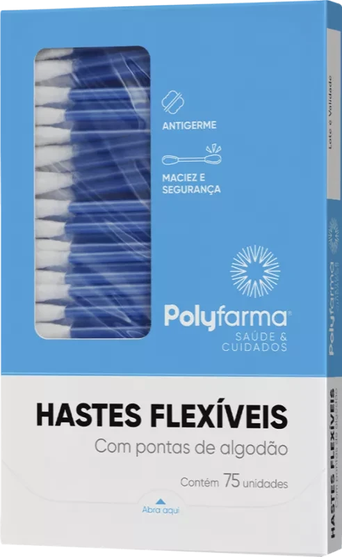 Hastes Flexíveis Polyfarma 75 Unidades