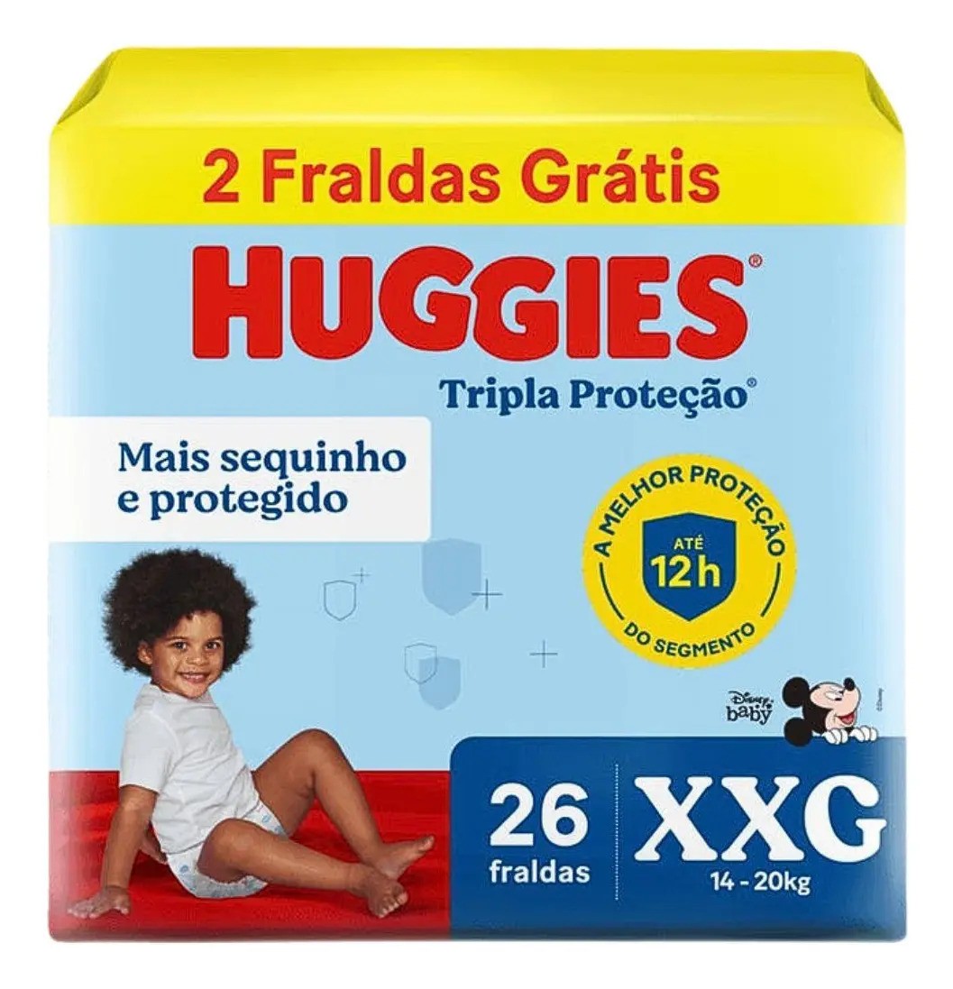 Fralda Huggies Tripla Proteção XXG com 26 Unidades