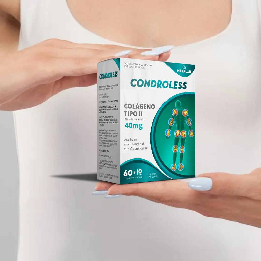 Condroless Metalab Colágeno Tipo II 800mg Comprimidos Sem Sabor 70 Unidades