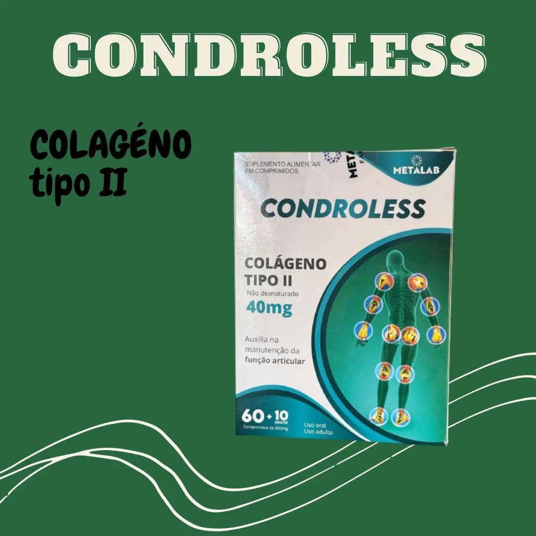 Condroless Metalab Colágeno Tipo II 800mg Comprimidos Sem Sabor 70 Unidades