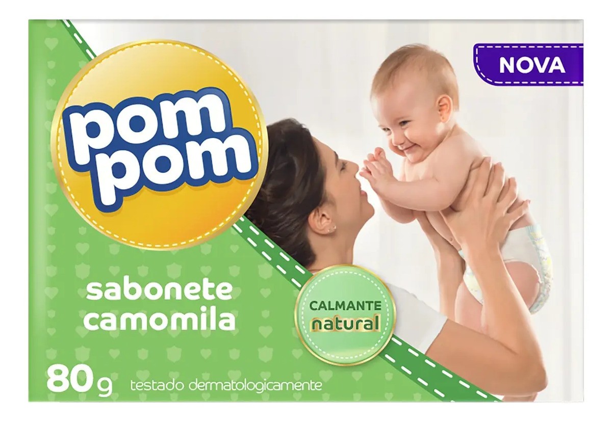 Sabonete em Barra Pom Pom Camomila Hidratante para Bebês, 80 g