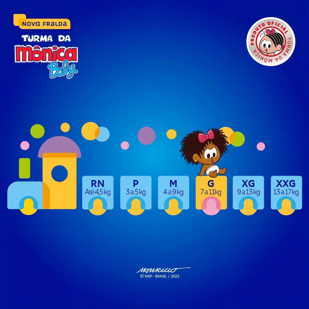 Fralda Turma da Mônica Baby XXG com 16 Unidades