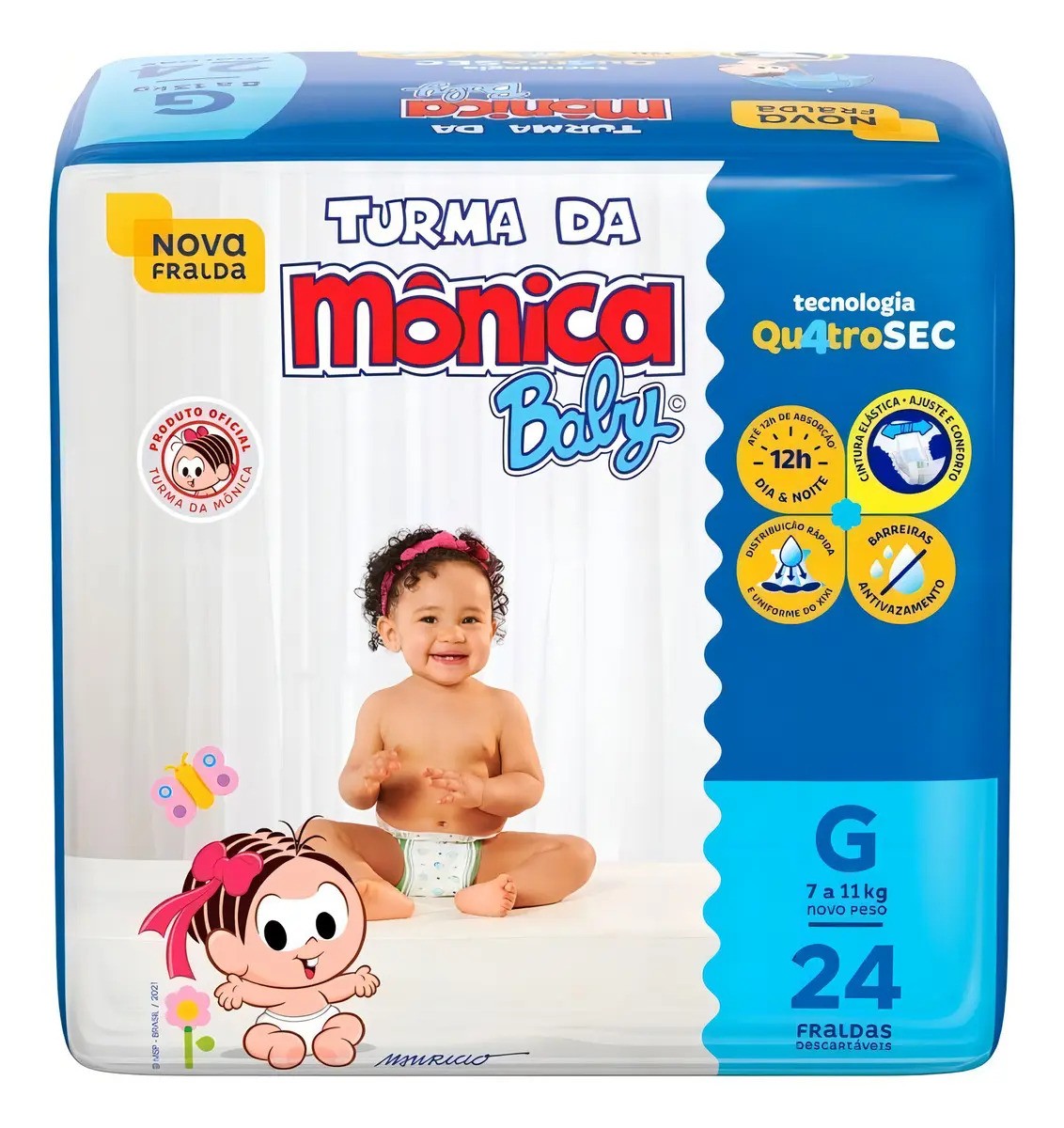 Fralda Descartável Turma da Mônica Baby G Pacote 24 Unidades