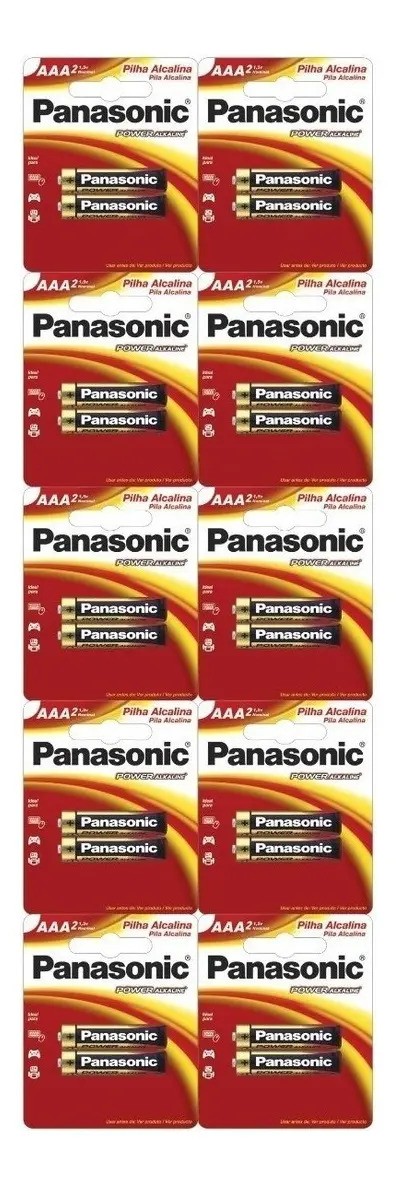 Pilha Panasonic Alcalina Palito AAA C/ 20 Unidades