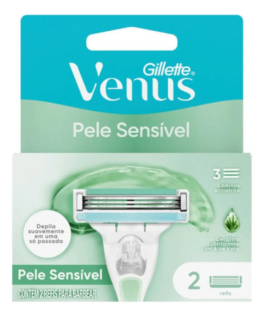 Carga para Aparelho de Depilar Gillette Venus Pele Sensível, 2 Unidades